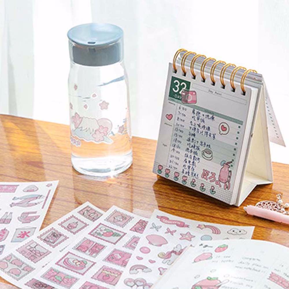 Bộ 4 Miếng Dán Họa Tiết Hoạt Hình Dùng Trang Trí Sổ Tay Diy