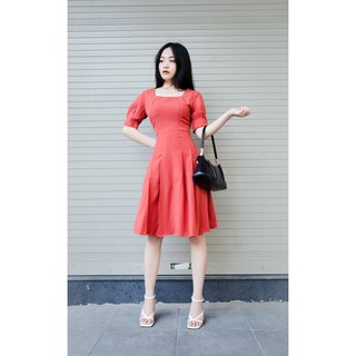 Váy cổ vuông tay lỡ xl - đỏ q21 cchat