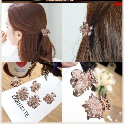 Kẹp tóc nửa đầu đính hạt siêu xinh