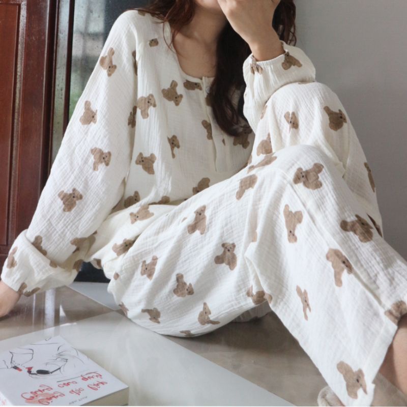 Bộ ngủ / mặc nhà pyjama ngắn / dài muslin ulzzang order