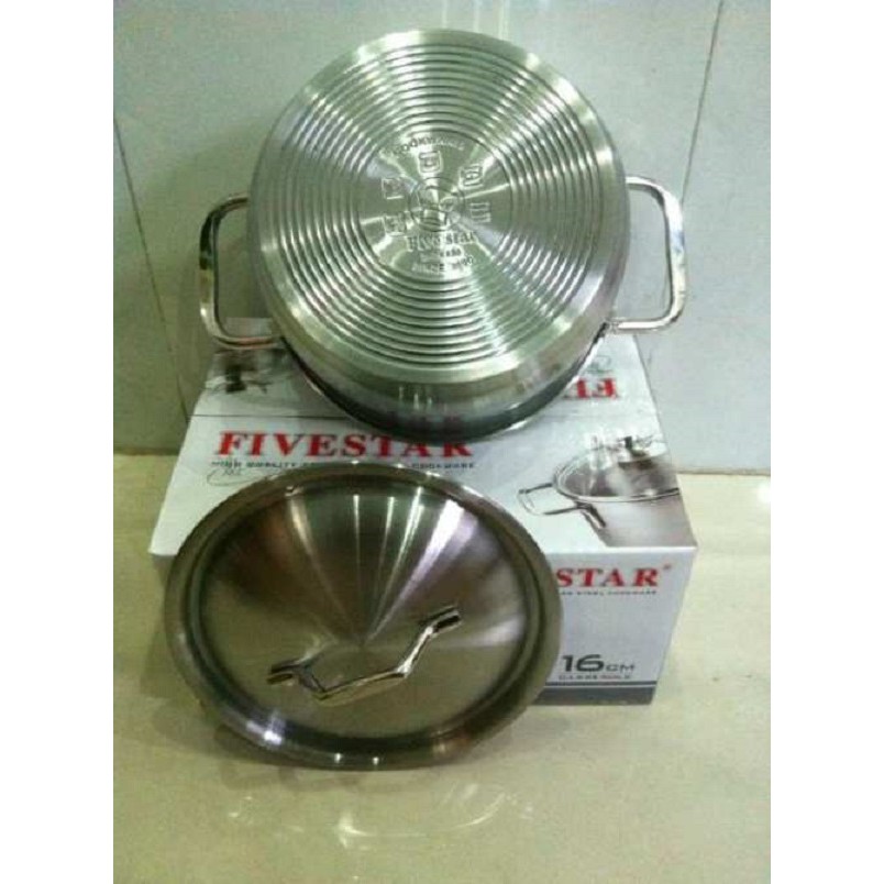 Nồi Inox 3 Đáy Fivestar 16cm Nắp Inox