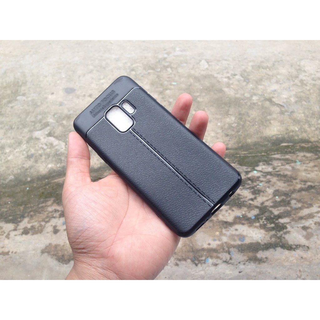 Ốp Galaxy S9 / S9 Plus dẻo vân giả Da cao cấp ( Đen )