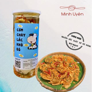 Cơm cháy lắc khô BÒ 300g- ăn vặt Minh Uyên
