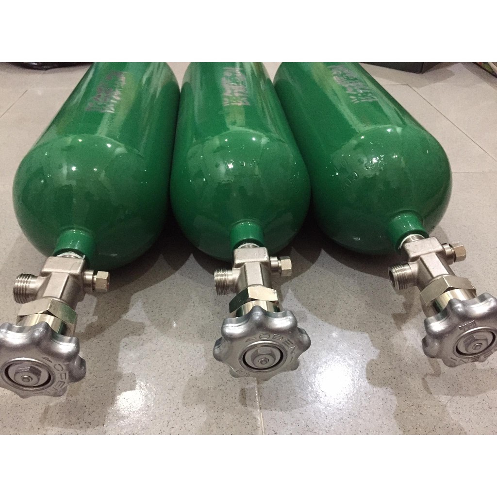 Bình thép nhật 2kg loại lùn + van điện Mufan