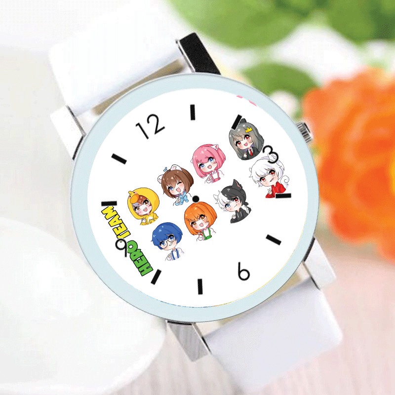 Đồng hồ đeo tay nam nữ in hình HERO TEAM Mr Vịt Mèo Simmy Phong Cận Siro Kairon Timmy Kamui Sammy Đào 2 mẫu