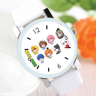 Đồng hồ đeo tay nam nữ in hình HERO TEAM Mr Vịt Mèo Simmy Phong Cận Siro Kairon Timmy Kamui Sammy Đào 2 mẫu