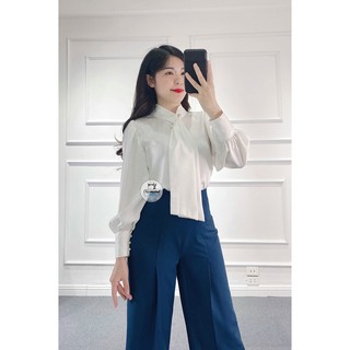 Áo sơ mi nữ dài tay công sở chất lụa mờ mát