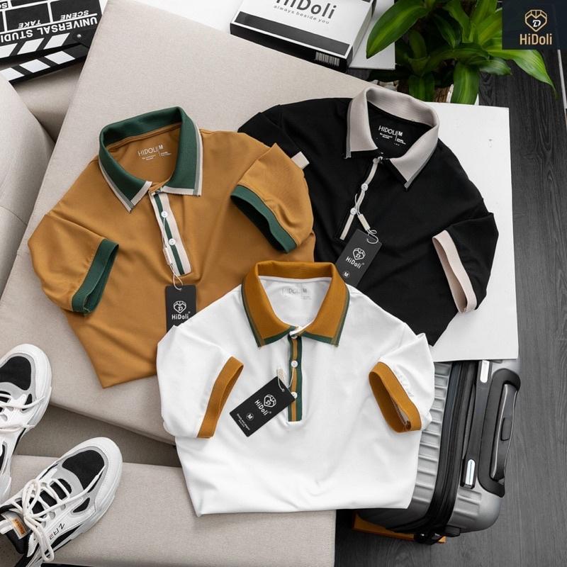 Áo polo nam sọc cổ và tay PABAKO  có 3 màu 4 size M L XL XXL