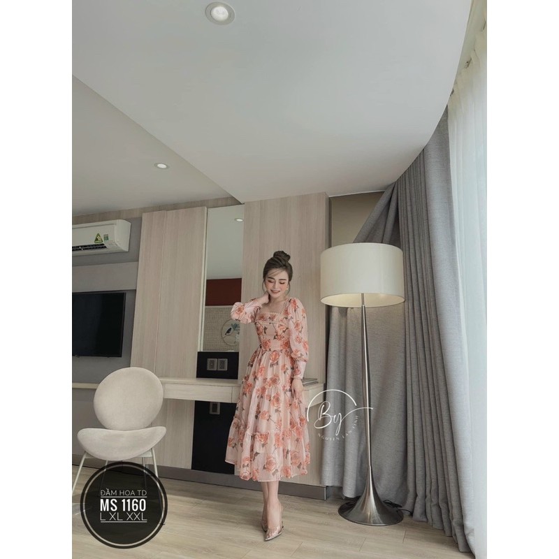 đầm maxi hoa vintage cổ U Bigsize 55kg-95kg🌸🌸 | BigBuy360 - bigbuy360.vn