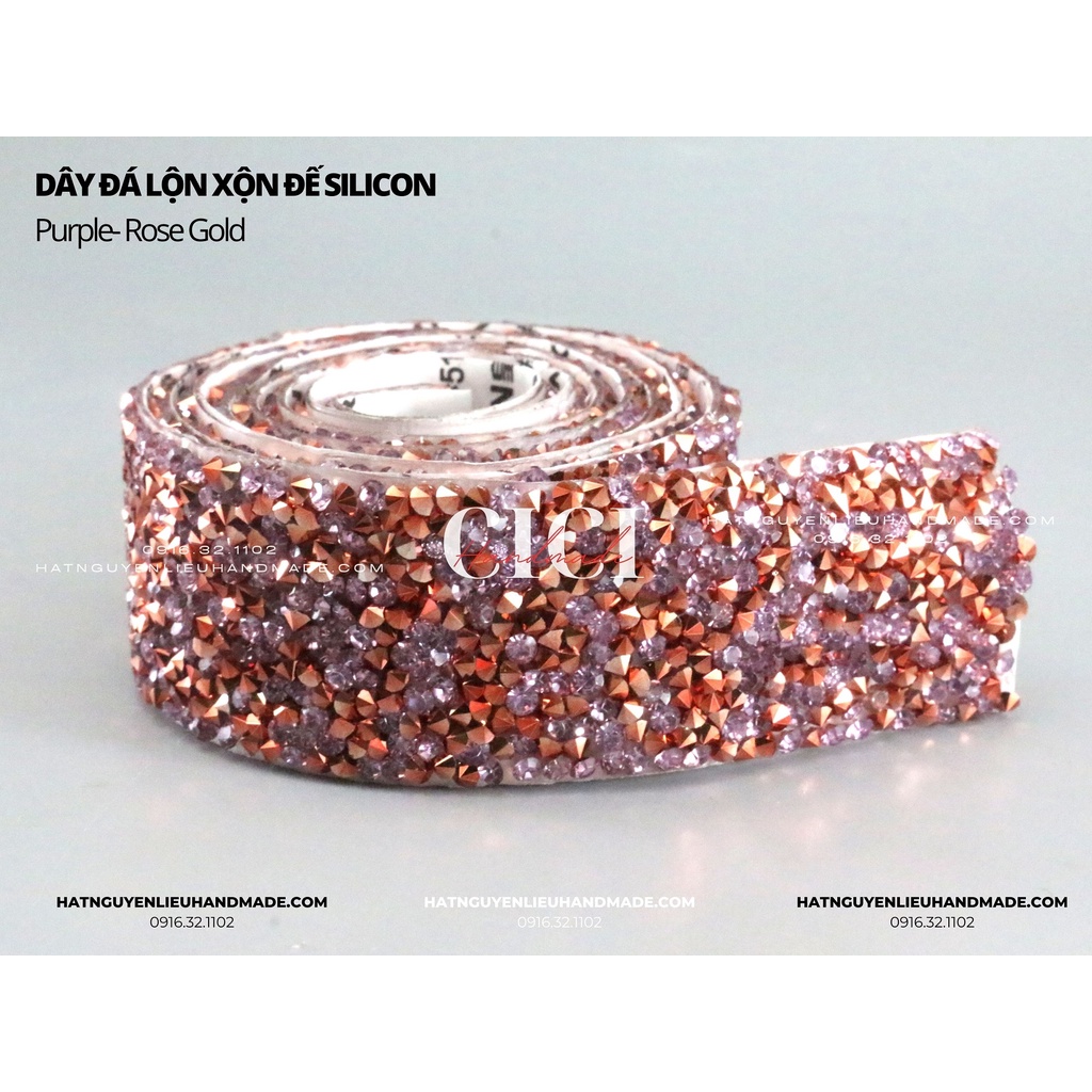 Dây đá lộn xộn đế silicone (bóc-dán) Cici Handmade chuyên hạt đá hạt pha lê hạt cườm hạt trang sức tự làm DIY
