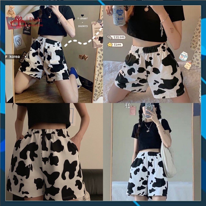 Quần đùi bò sữa Daski Phong cách Nelly