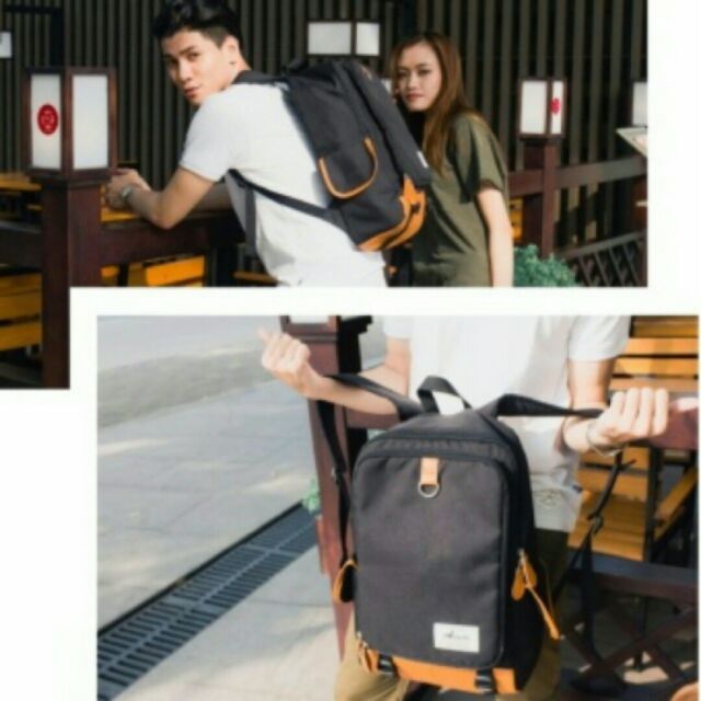 Balo nam laptop cá tính 2 quai nắp hôp thời trang Unisex -ba lô Haras BLTL073637