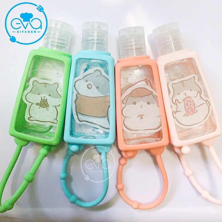 Gel Rửa Tay Khô Kháng Khuẩn 30 Ml Cute Kèm Vỏ Bọc Silicone Sắc Màu Treo Tiện Lợi