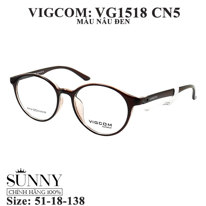VG1518 nhiều màu - gọng kính thời trang Vigcom chính hãng, thiết kế dễ đeo bảo vệ mắt