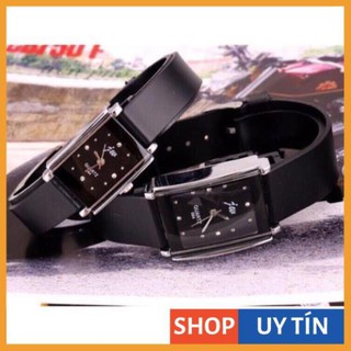 Đồng hồ cặp nam nữ Jw L5078 dây cao su mặt chữ nhật