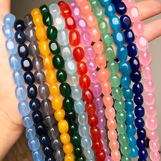 Diy irregular stone beads 8x11mm màu xanh dương / đỏ / xanh lá / xám / tím độc