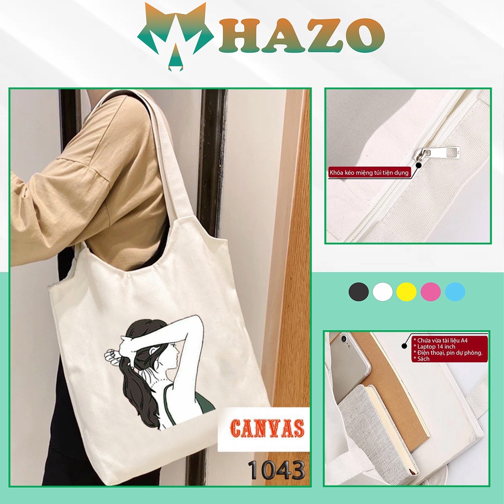 TÚI TOTE TRẮNG CHẤT VẢI CANVAS CÔ GÁI NHIỀU PHONG CÁCH DỄ THƯƠNG HÀNG CHUẨN ĐẸP