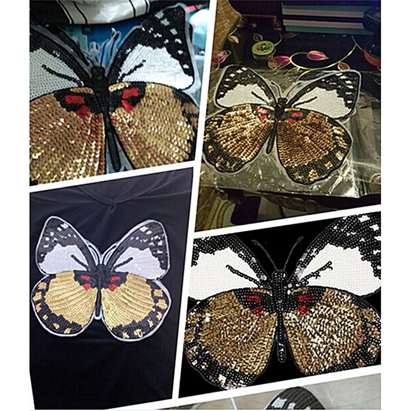Miếng vá đan len hình bươm bướm trang trí cho quần áo dán bằng bàn ủi