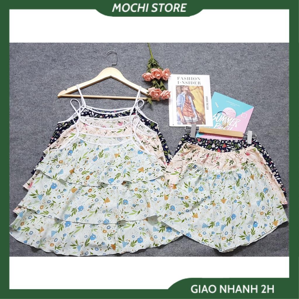 Đồ Ngủ Lụa, Bộ Ngủ 2 Dây Tầng Quần Sọc Họa Tiết Hoa Nhí Chất Lụa Cao Cấp Form Dáng Rộng Dưới 56kg Mặc Vừa. | BigBuy360 - bigbuy360.vn