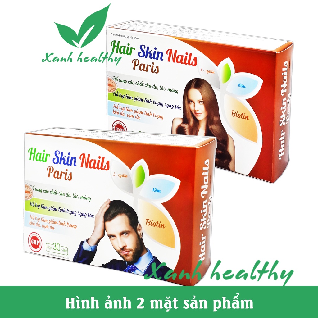 Viên uống giảm tóc gẫy rụng Hair Skin Nails Paris giúp tóc chắc khỏe, da mịn màng, móng bóng đẹp - Hộp 30 viên