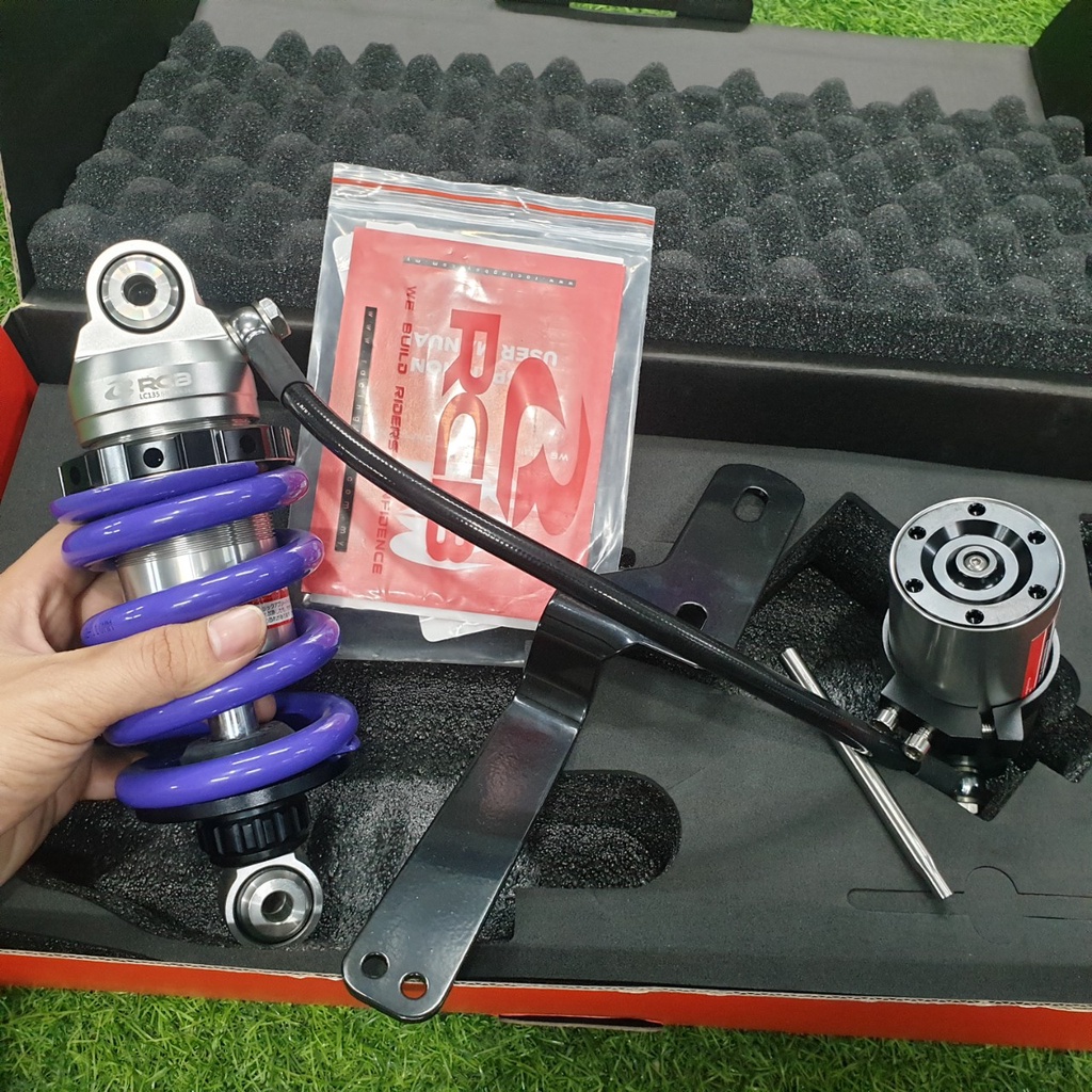 Phuộc Racing Boy Db2 line Y15ZR 208mm có bình dầu dời chính hãng cho Ex150 - xanh tím