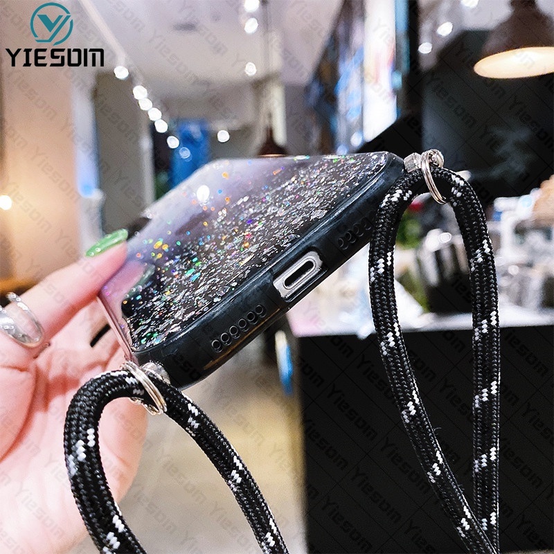 Ốp Điện Thoại Màu Gradient Sang Trọng Có Dây Đeo Cho Xiaomi Poco X4 X3 Pro NFC M4 M3 Pro F3 Mi 11 Lite 5G NE