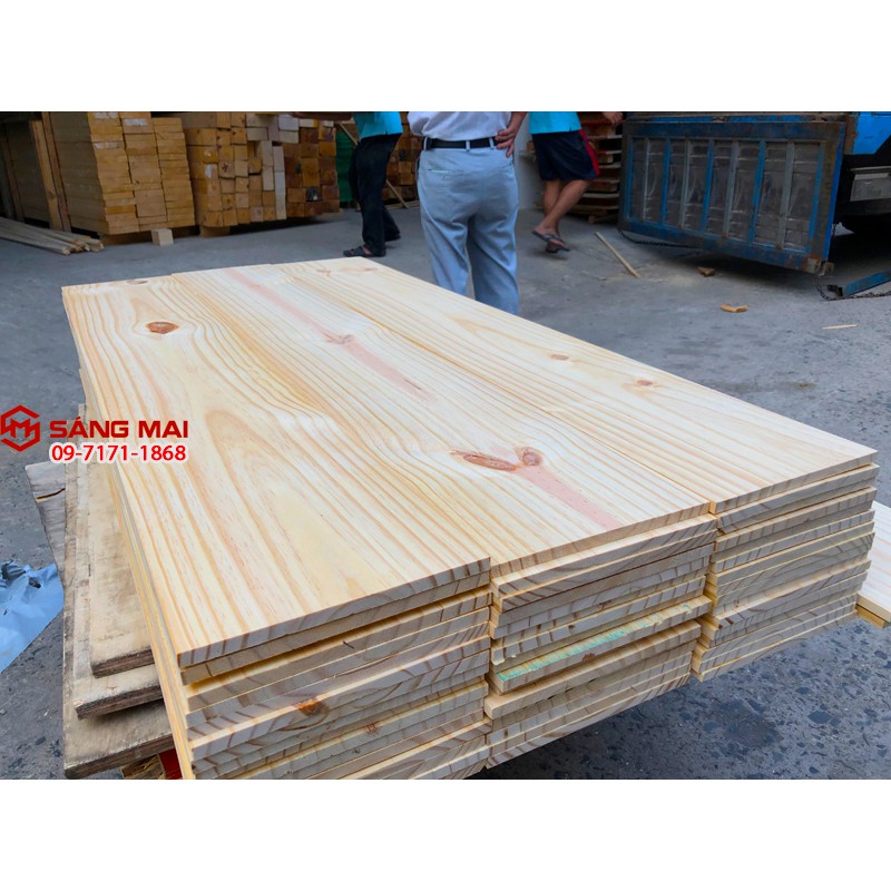 Tấm gỗ thông mặt rộng 20cm x dày 1cm x dài 120cm + láng nhẵn mịn 4 mặt