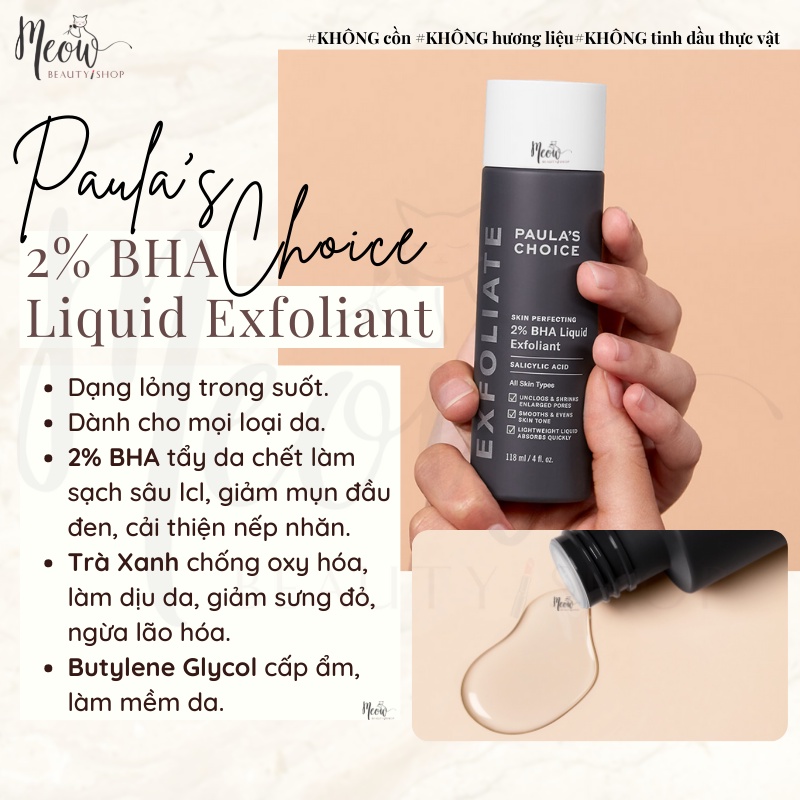 Dung dịch Paula's Choice tẩy tế bào chết Skin Perfecting 2% BHA Liquid Exfoliant