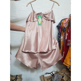 B48 Bộ đồ ngủ -Bộ lụa 2 dây