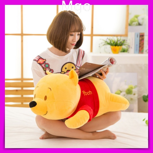 Gối Ôm Gấu Bông Dáng Dài Mềm Mại Hình Hoạt Hình Gấu POOH DISNEY Nằm Ngộ Nghĩnh Đáng Yêu Cao Cấp 50Cm