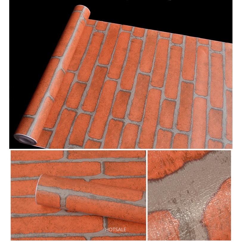 Giấy dán tường giả gạch chống thấm nước 45X1000cm