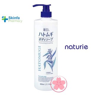Sữa tắm HATOMUGI Ý Dĩ Nhật Bản HATOMUGI Moisturizing & Washing trắng da, dưỡng ẩm 800ml - Skinfacy