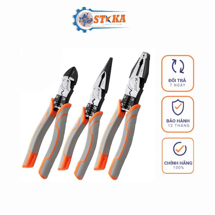 Bộ Kìm Điện, Nhọn, Cắt Cao Cấp Đa Năng Nhật Kapusi - Kềm Công Nghiệp Thép CR-V, Thiết Kế Tiên Tiến Tiết Kiệm 30%