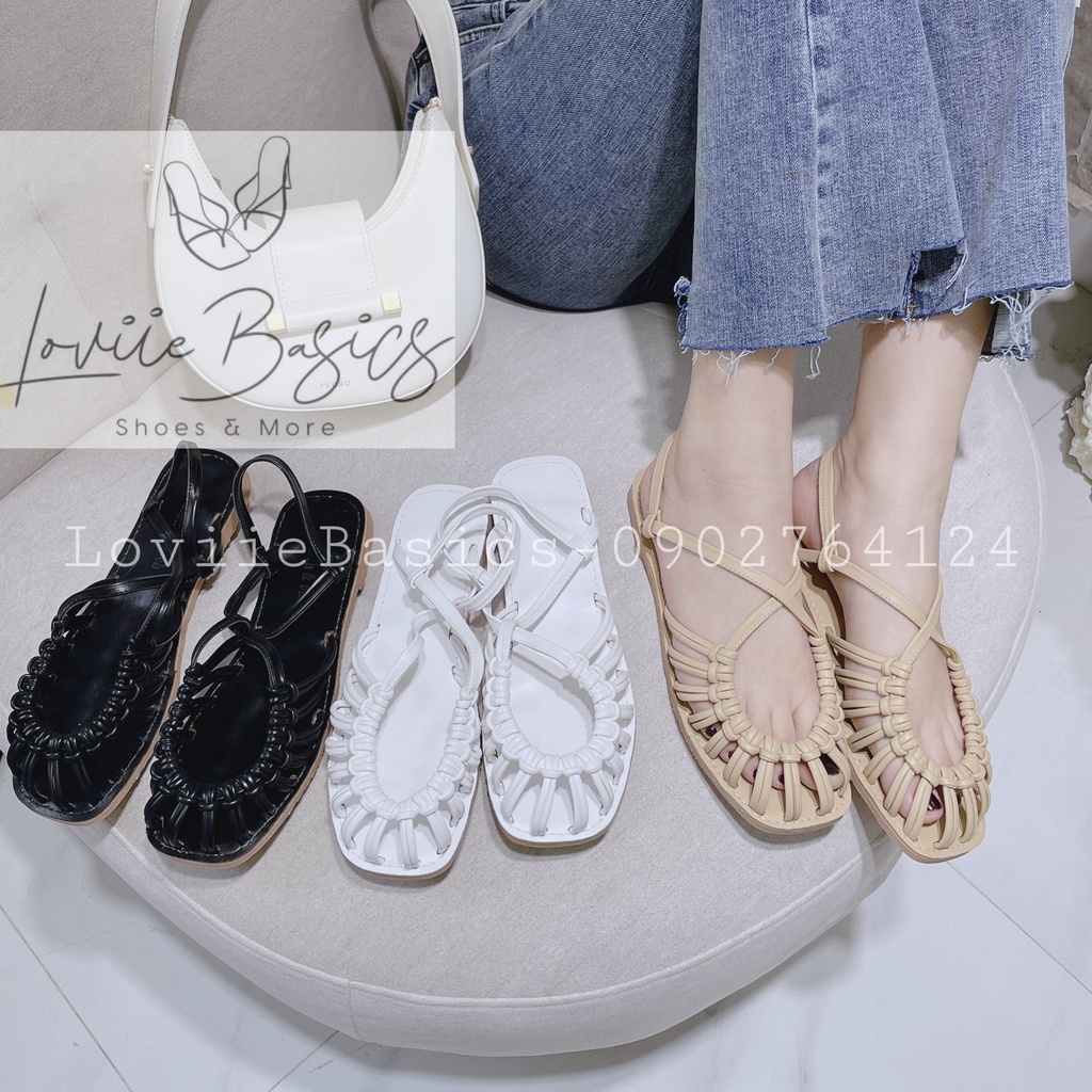 SANDAL RỌ LOVIIE BASICS - GIÀY QUAI HẬU NỮ ĐẾ BỆT 1CM - DÉP NỮ MŨI TRÒN THỜI TRANG S210707