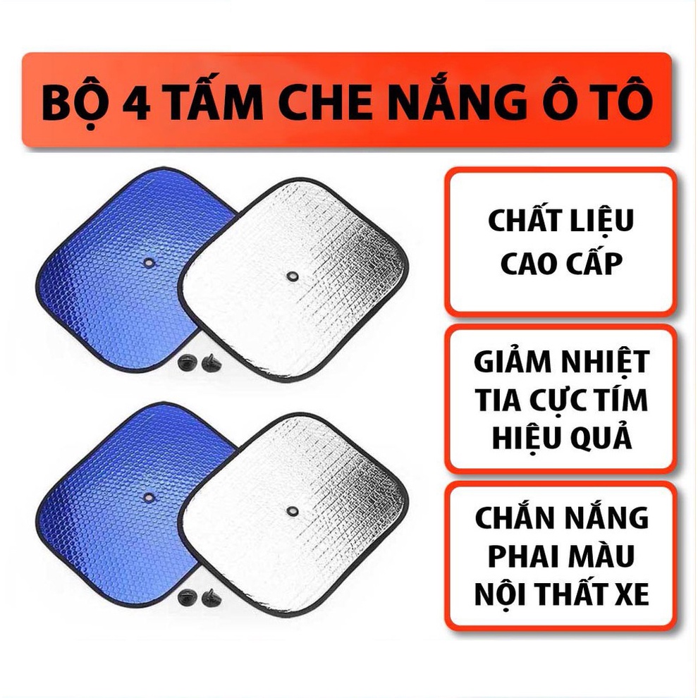 [Mã LIFEAUMAY giảm 10% tối đa 30k đơn 150k] Tấm Che Nắng Ô Tô - Tấm Chắn Nắng Ô Tô Loại Dày, Tráng Bạc Chống Nóng