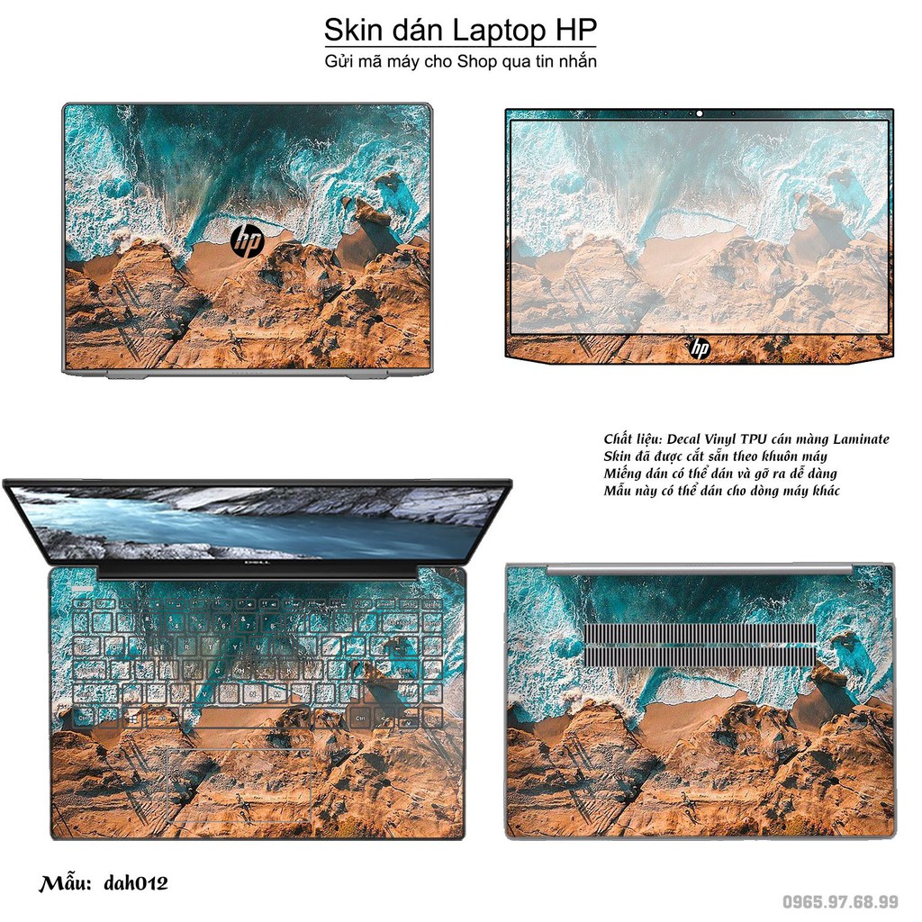 Skin dán Laptop HP in hình vân đá (inbox mã máy cho Shop)