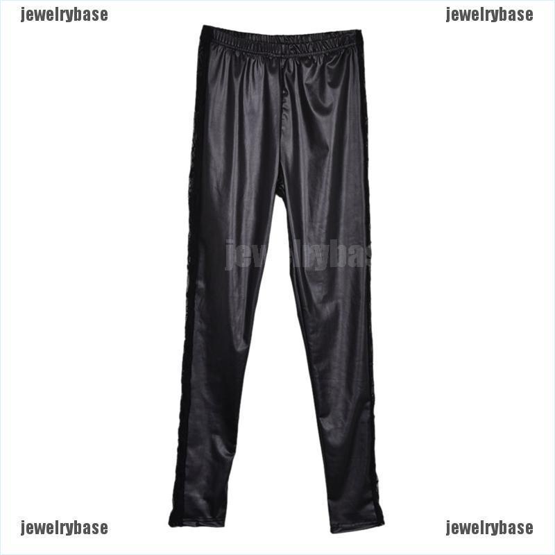 Quần legging da phối ren thời trang gợi cảm cho nữ