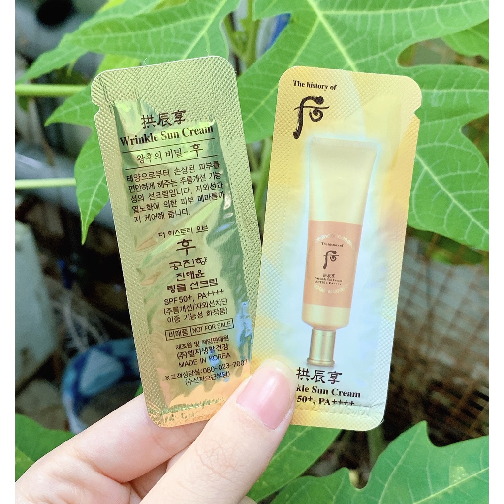 Combo khách sĩ 120 gói kem chống nắng chống nhăn whoo vàng