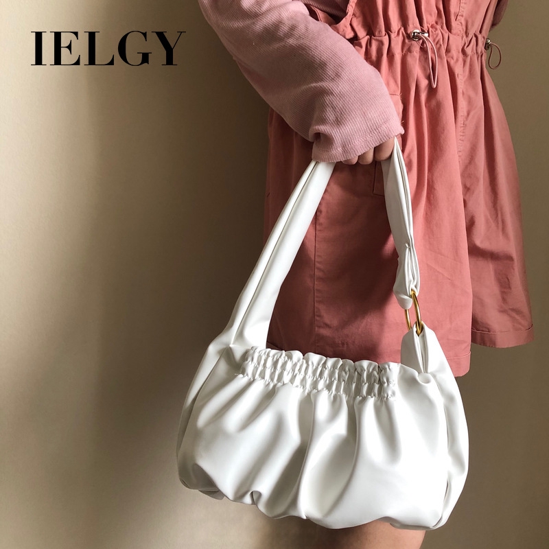 IELGY Túi Xách Tay Bằng Da Nhân Tạo Màu Trơn Thời Trang Phong Cách Âu Mỹ Cho Nữ