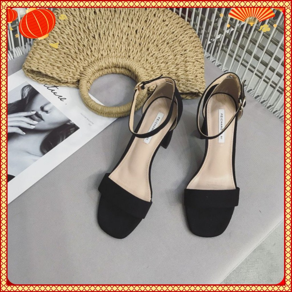 Giày Sandal Nữ Quai Ngang Đế vuông MÃ S1