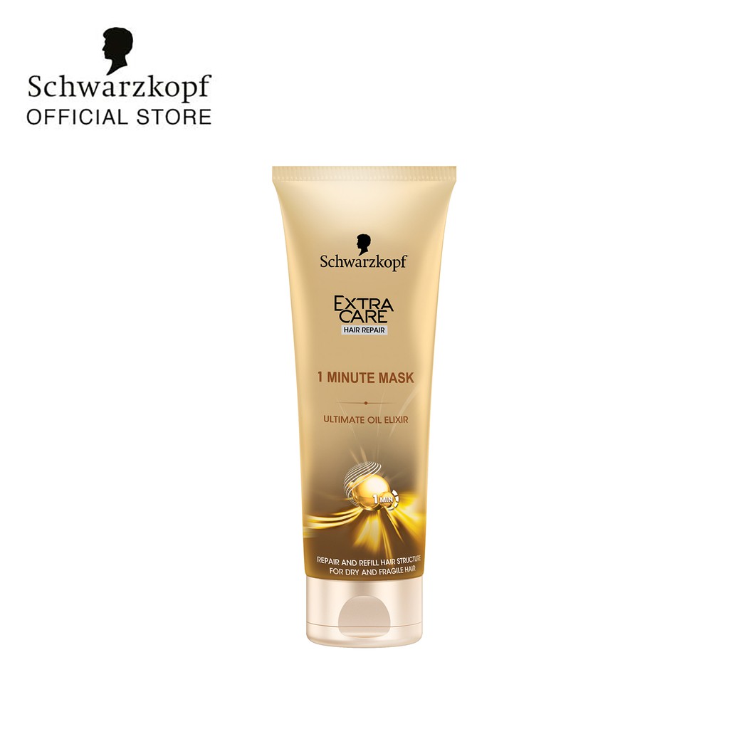 Kem ủ phục hồi sâu từng sợi tóc Schwarzkopf Extra Care Ultimate Oil Elixir 1 Minute Mask 200ml