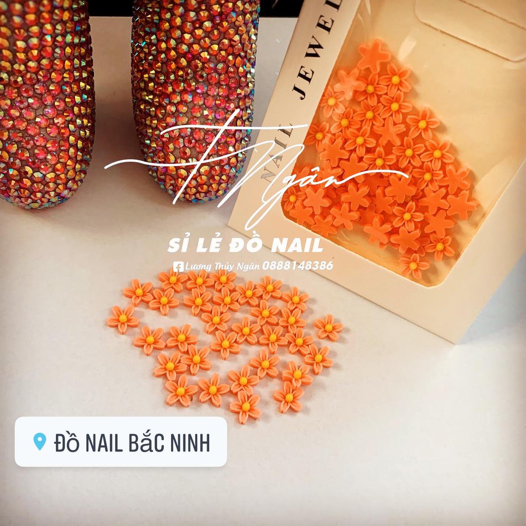 Charm Nail Mix Hình Hoa Nhí, Charm Nơ , Kẹo Mút, Chai Rựu Trang Trí Gắn Móng Cực Xinh