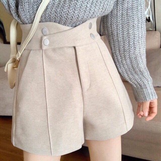 Quần shorts nữ cạp cao 4 cúc - quần đùi nữ cạp cao cách điệu