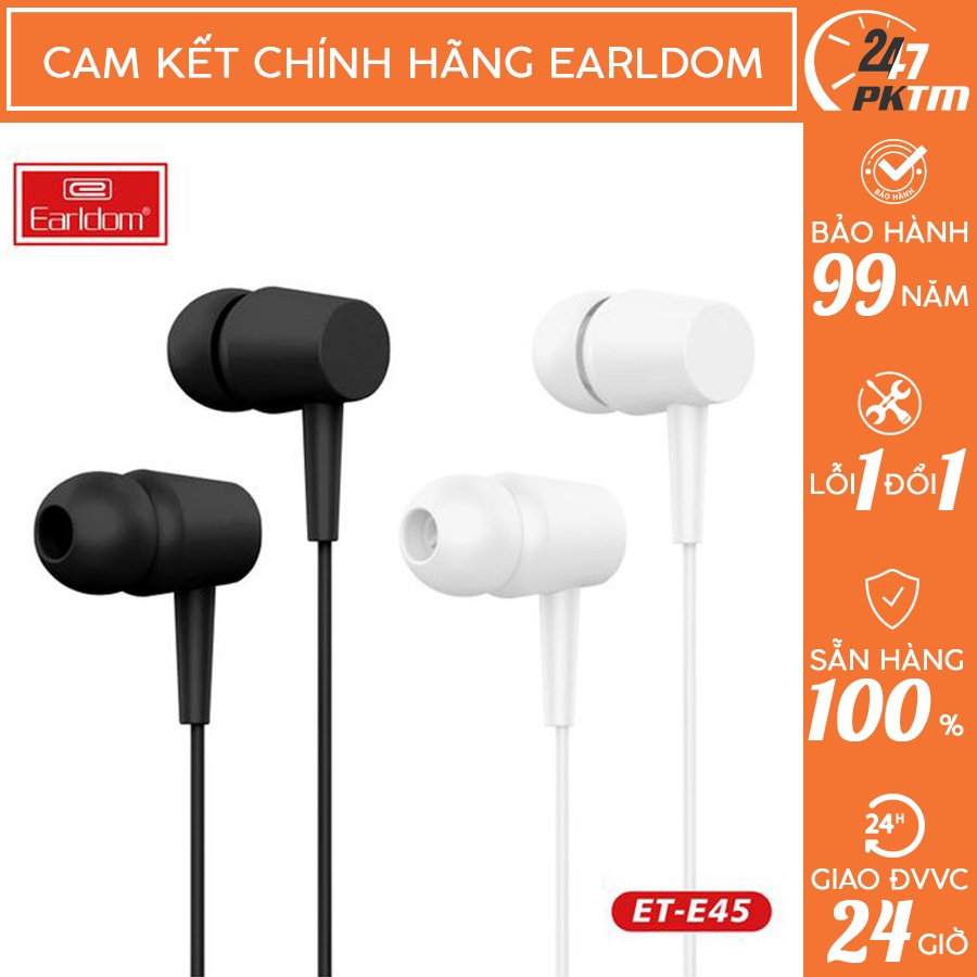 Tai Nghe EARLDOM Nhét Tai Chống Ồn Kèm Mic dài 1.2M E45 | Phụ Kiện Thông Minh 247 VN