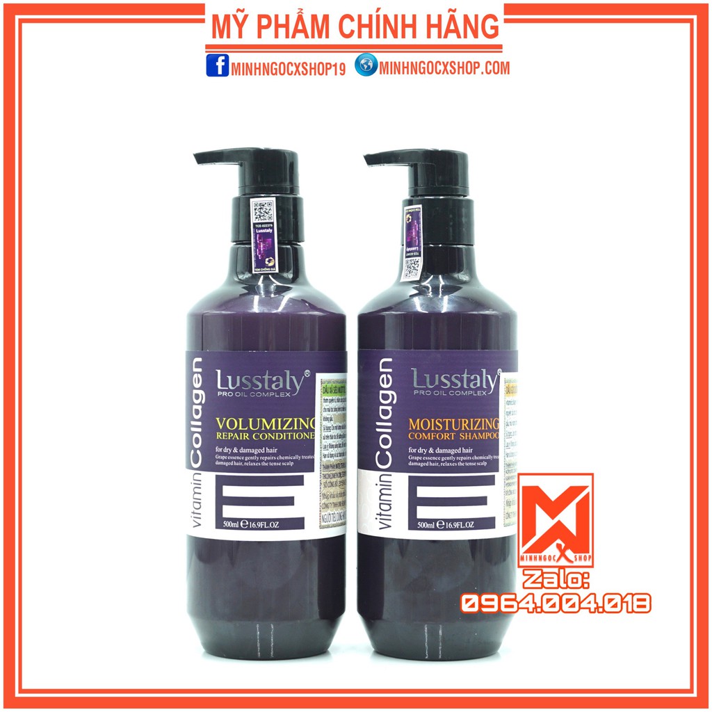 LUSSTALY VITAMIN E 500ML DẦU GỘI XẢ PHỤC HỒI NGĂN RỤNG TÓC LUSSTALY CHÍNH HÃNG