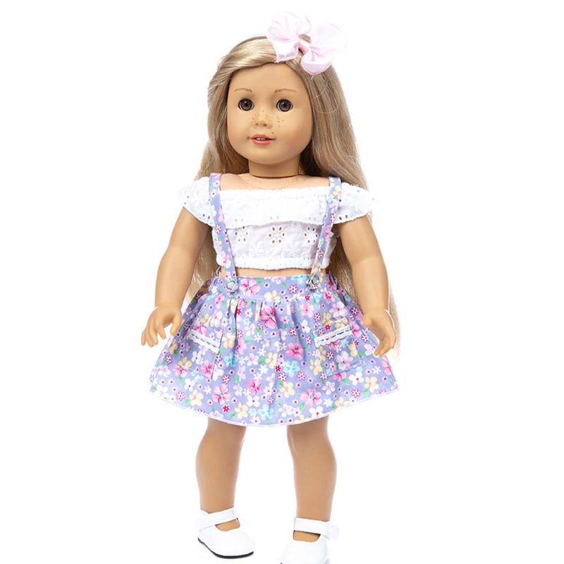 Đầm Hoa 18 Inch Kèm Băng Đô Xinh Xắn Dành Cho Búp Bê Sơ Sinh