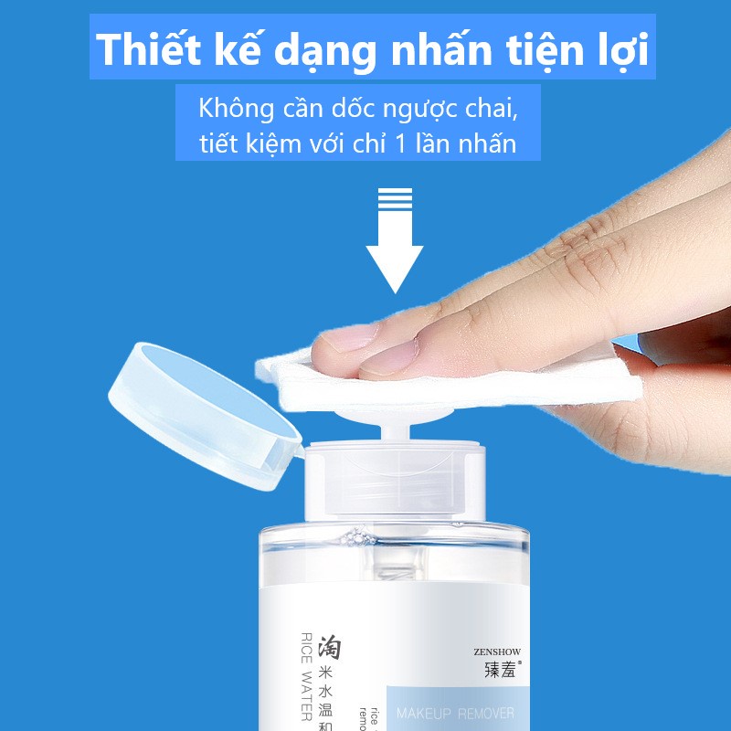 Nước Tẩy Trang Gạo ZENSHOW Rice Water Làm Sạch Dưỡng Ẩm 300ml (ZS24)