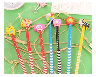 Bút chì kèm đầu tẩy hình thú
