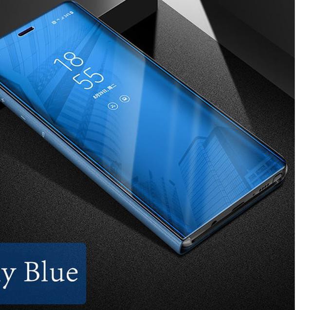 Lật Bao Da Điện Thoại Nắp Gập Tráng Gương Chế Độ Ngủ Tự Động Cho Samsung Galaxy S8 Edge - S8 Plus Vỏ