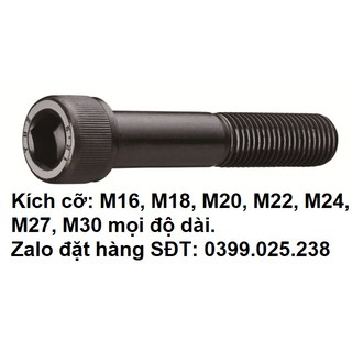 Bu lông M18, M20, M22, M24, M27, M30 lục giác chìm đầu trụ thép đen công nghiệp
